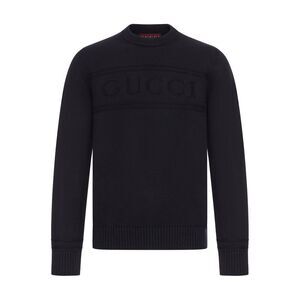 Gucci Men Cotton Knitted Sweater With Intarsia
